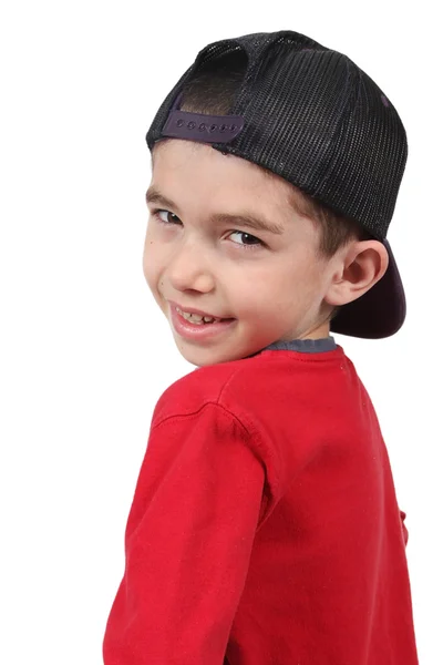 Fotó imádnivaló fiatal fiú, kalapban — Stock Fotó