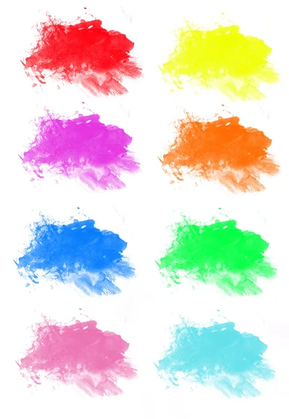 Collection of grungy colored brush design elemen — Stock Photo, Image
