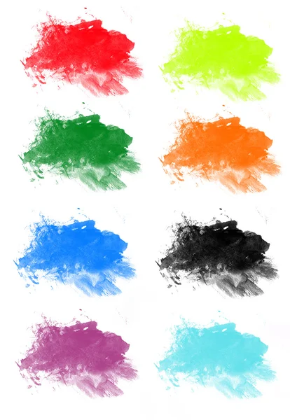Collection of grungy colored brush design elemen — Stock Photo, Image