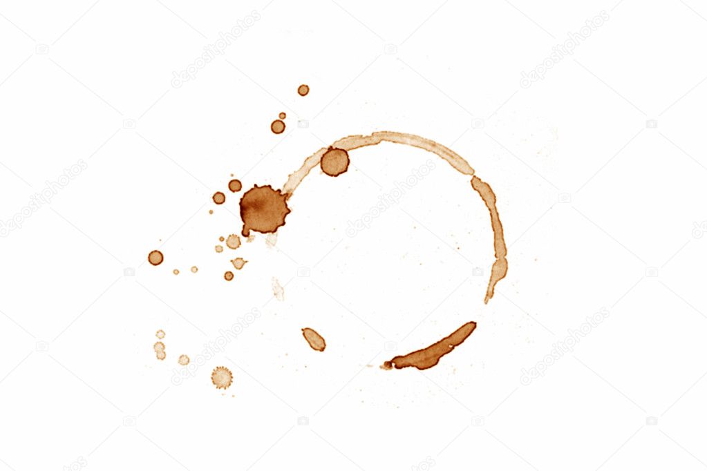 Coffee cup mark on white