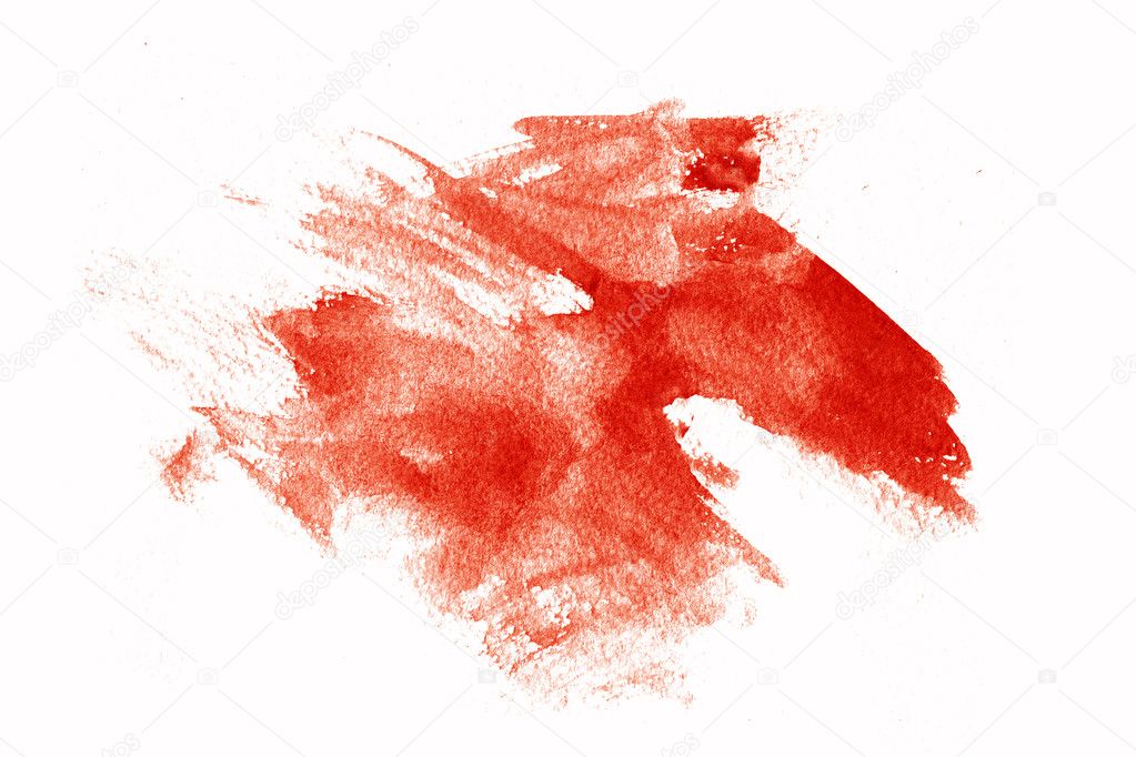 Abstract red paint splatter on white
