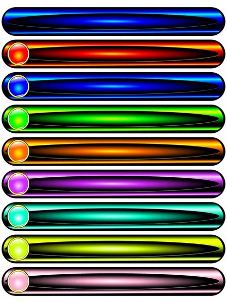 Collection de longs boutons brillants — Image vectorielle