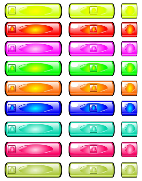 Long color buttons big collection — Stock Vector
