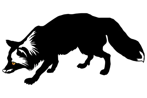 Silver fox (Vulpes fulva) silhouet — Stockvector