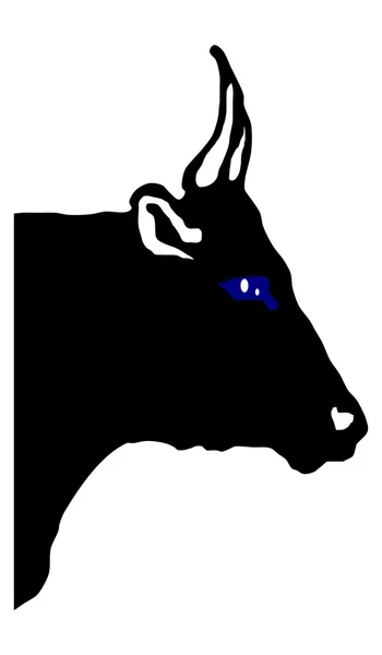Testa di mucca sullo sfondo bianco — Vettoriale Stock