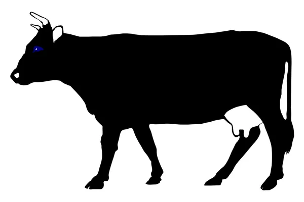白い背景の牛は — ストックベクタ