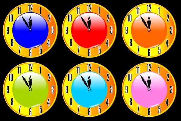 時計の色コレクション — ストックベクタ