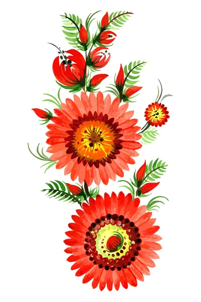 Red decorative flowers — Stock Vector