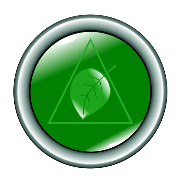 Кнопка с листовой экологией — стоковый вектор