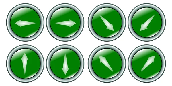 Coleção de botões com setas verde — Vetor de Stock
