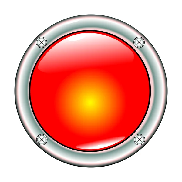 Roter Knopf isoliert — Stockvektor