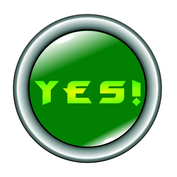 Button yes green isolated — Stock Vector