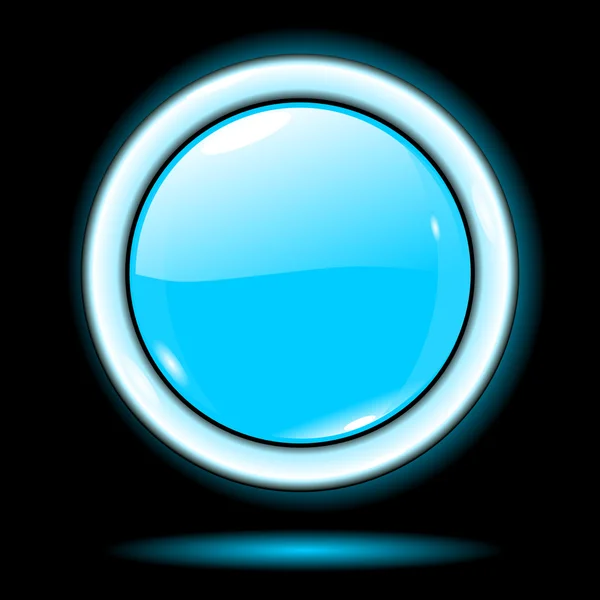 黒に分離された青いボタン — ストックベクタ