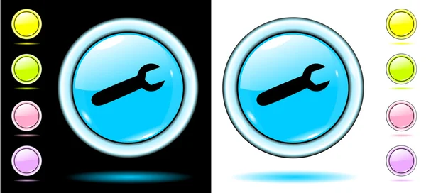 Boutons bleus aide technique — Image vectorielle