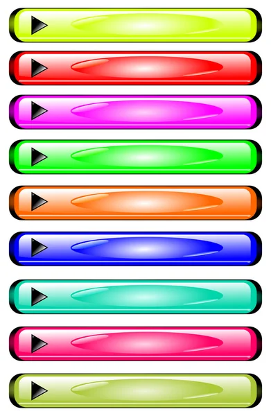 Длинные цветные кнопки со стрелками — стоковый вектор