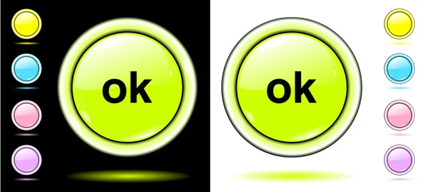 Shone color buttons ok vector eps10 — Stock Vector
