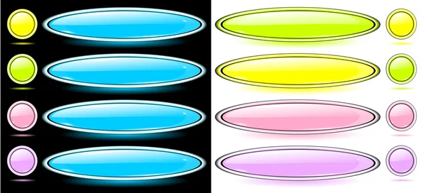 Collection de boutons couleur longue — Image vectorielle
