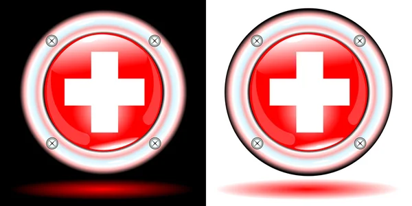Κουμπί ιατρική ένδειξη Σταυρός — Διανυσματικό Αρχείο