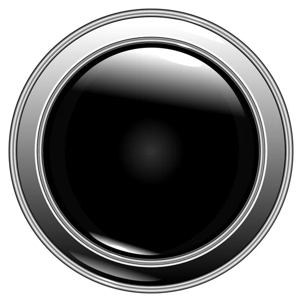 Botão preto sobre um fundo branco — Vetor de Stock