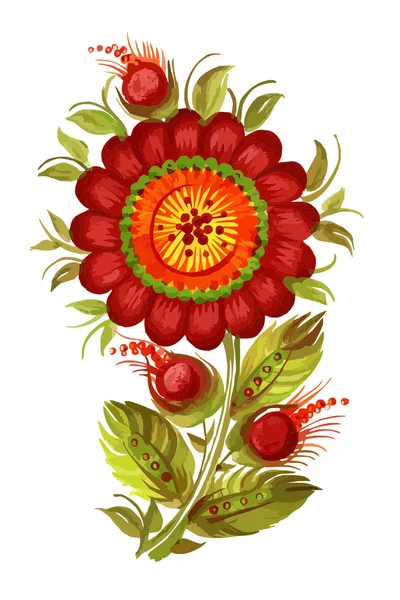 Dekorativní květina červená — Stockový vektor