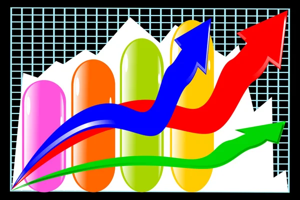 Wykres kolor czerwony, zielony i niebieski — Wektor stockowy
