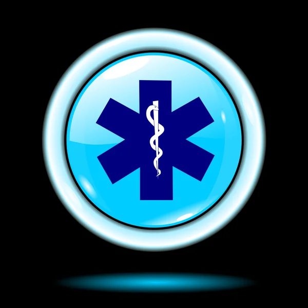 Кнопковий медичний знак синій — стоковий вектор
