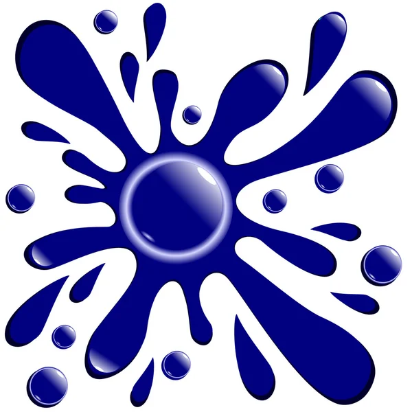 Button dark blue blot isolated — Stock Vector