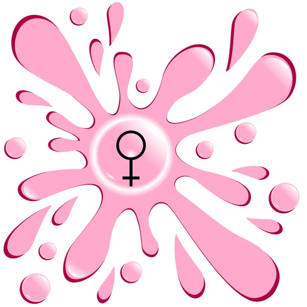 Кнопка пятна "женский знак " — стоковый вектор