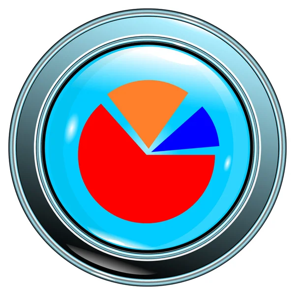 Knop licht blauw "diagram" — Stockvector