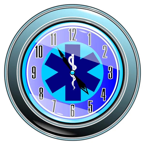 Orologio con vettore segno medico eps10 — Vettoriale Stock