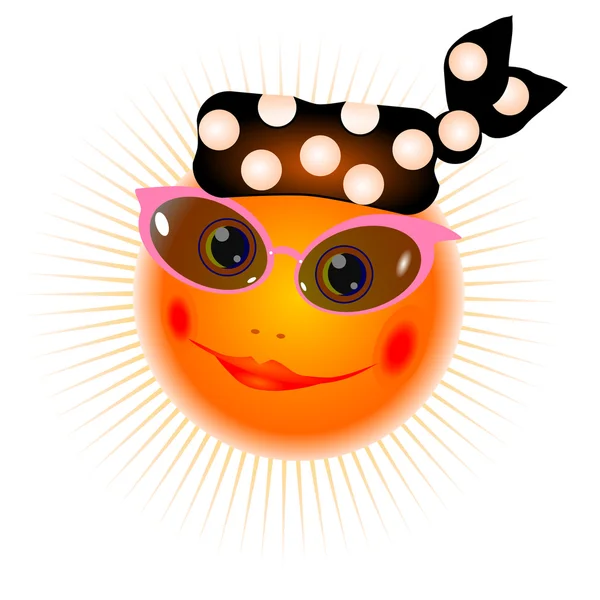 Le soleil souriant dans le bandana — Image vectorielle