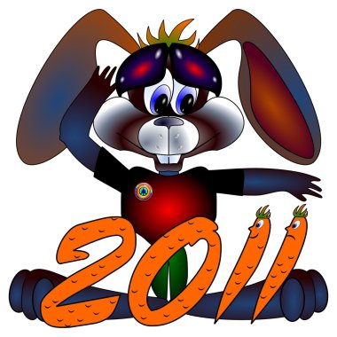 Rabbit a symbol 2011 Chinese new years clipart