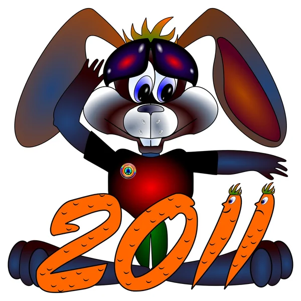 Kaninchen ein Symbol für das chinesische Neujahrsfest 2011 — Stockvektor