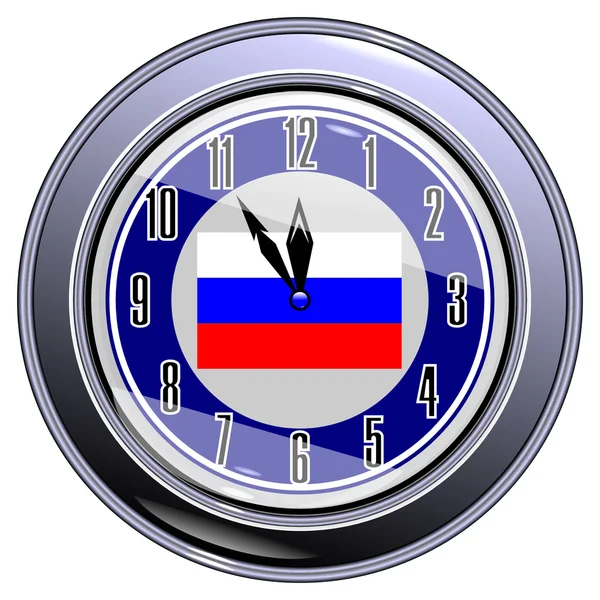 러시아의 국기와 시계 — 스톡 벡터