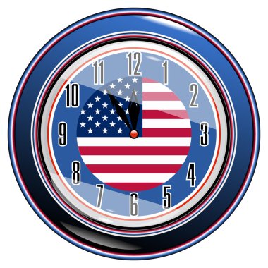 ABD bayrağı ile saat