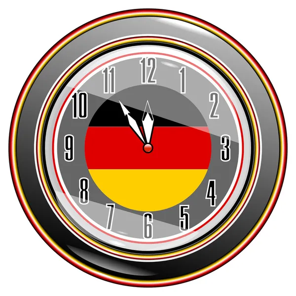 Hodiny s vlajkou Německa — Stockový vektor