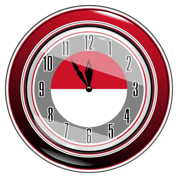 Reloj con bandera de Mónaco — Vector de stock