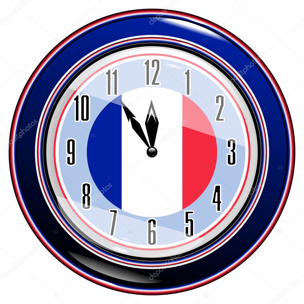 Clock with a flag of France