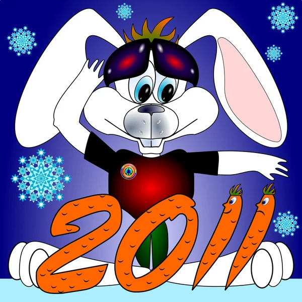 El conejo el símbolo 2011 el nuevo año chino — Vector de stock