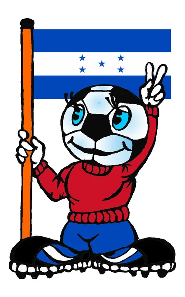 Ποδόσφαιρο με μια σημαία του διανύσματος Ονδούρα — Διανυσματικό Αρχείο