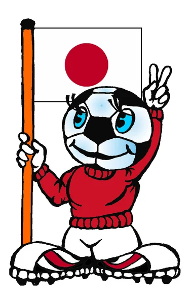 Football avec un drapeau du Japon vecteur — Image vectorielle