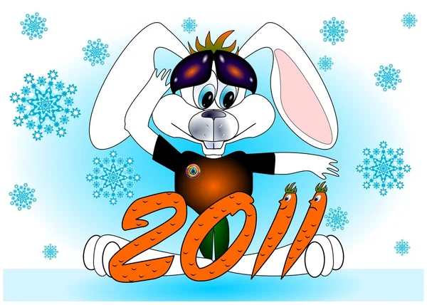 Tavşan bir simge 2011 Çin yeni yılı vektör — Stok Vektör