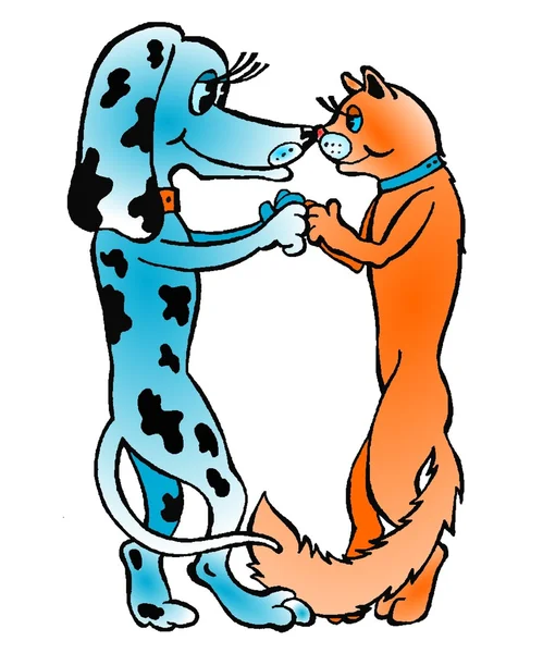 Kočka a pes vektor — Stockový vektor