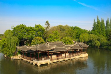 Chinese old style elegant buildings clipart