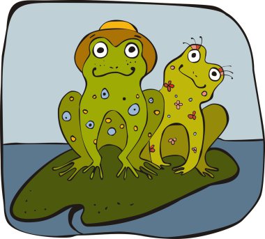 Frogs family clipart