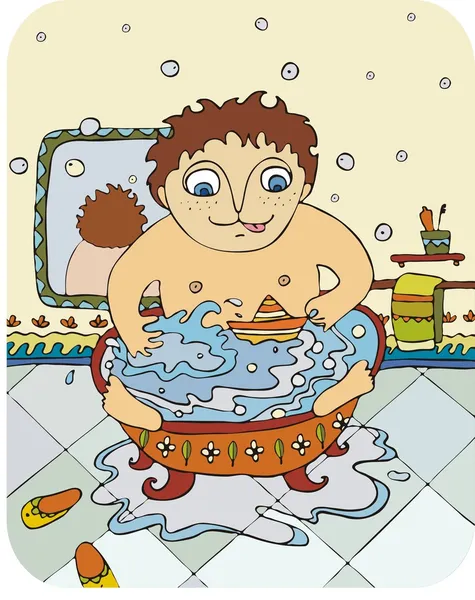 El niño en un baño — Archivo Imágenes Vectoriales