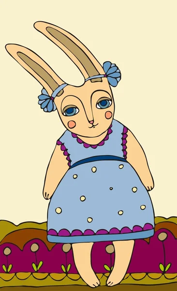 Kanin i klänning — Stock vektor