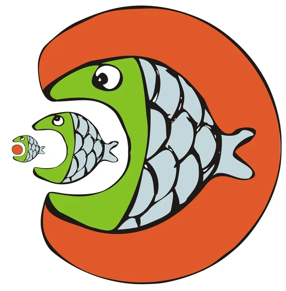 Tre pesci — Vettoriale Stock