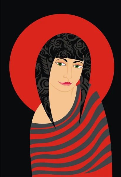 Дівчина portret червоний — стоковий вектор