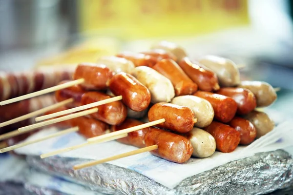Skewered grilled tasty wooden Asian Royalty Free Stock Images